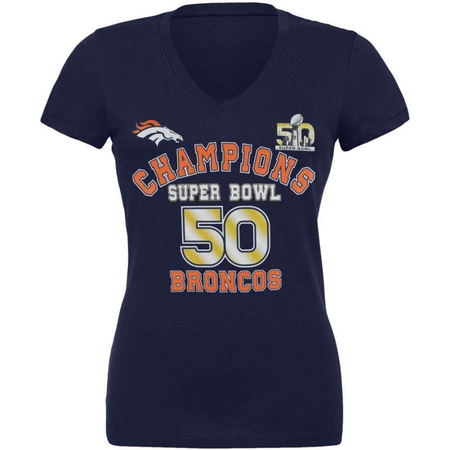 Denver Broncos – Super Bowl 50 Champions Juniors Slubbed V-Neck T-Shirt