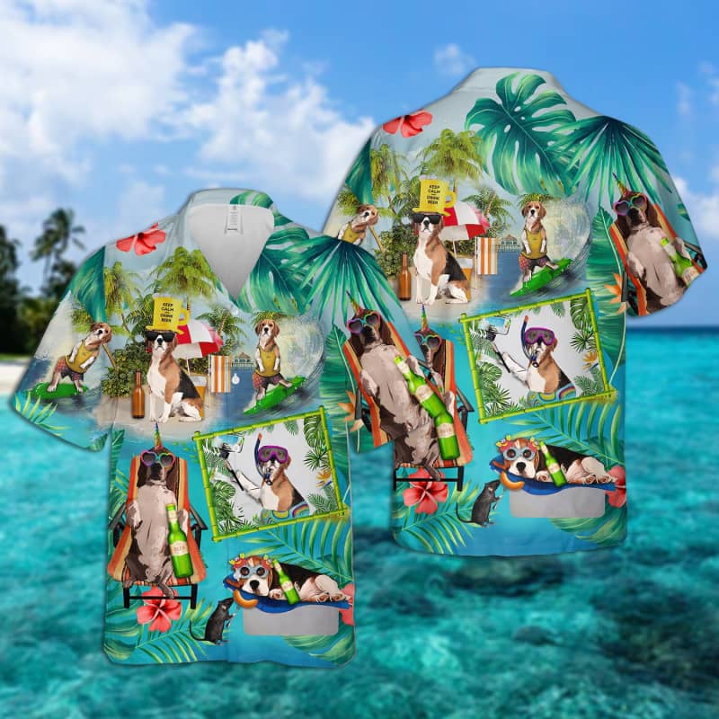 Beagle – Surfing Hawaiian Shirt