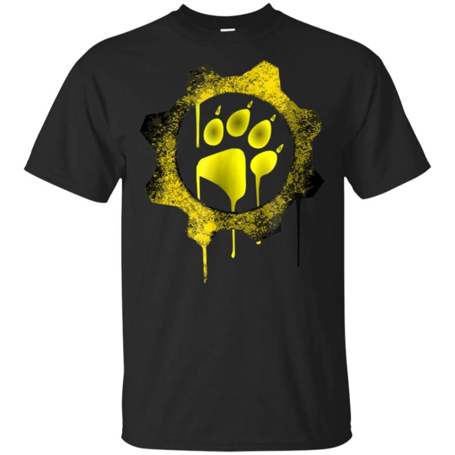 Bloody Paw Print and Gear Popular Puppy Play Yellow T Shirt – Moano Store