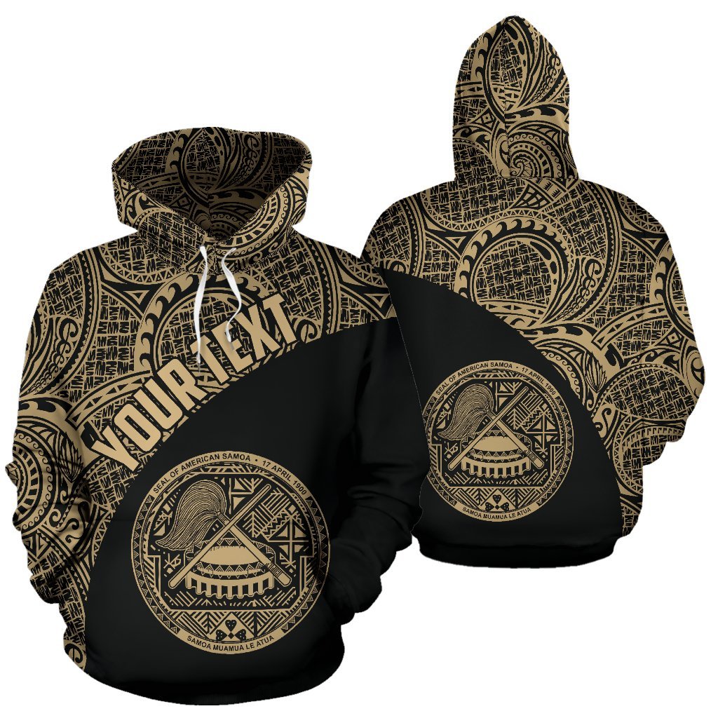 American Samoa Hoodie Coat Of Arms Polynesian Wave Gold (Custom) TH5