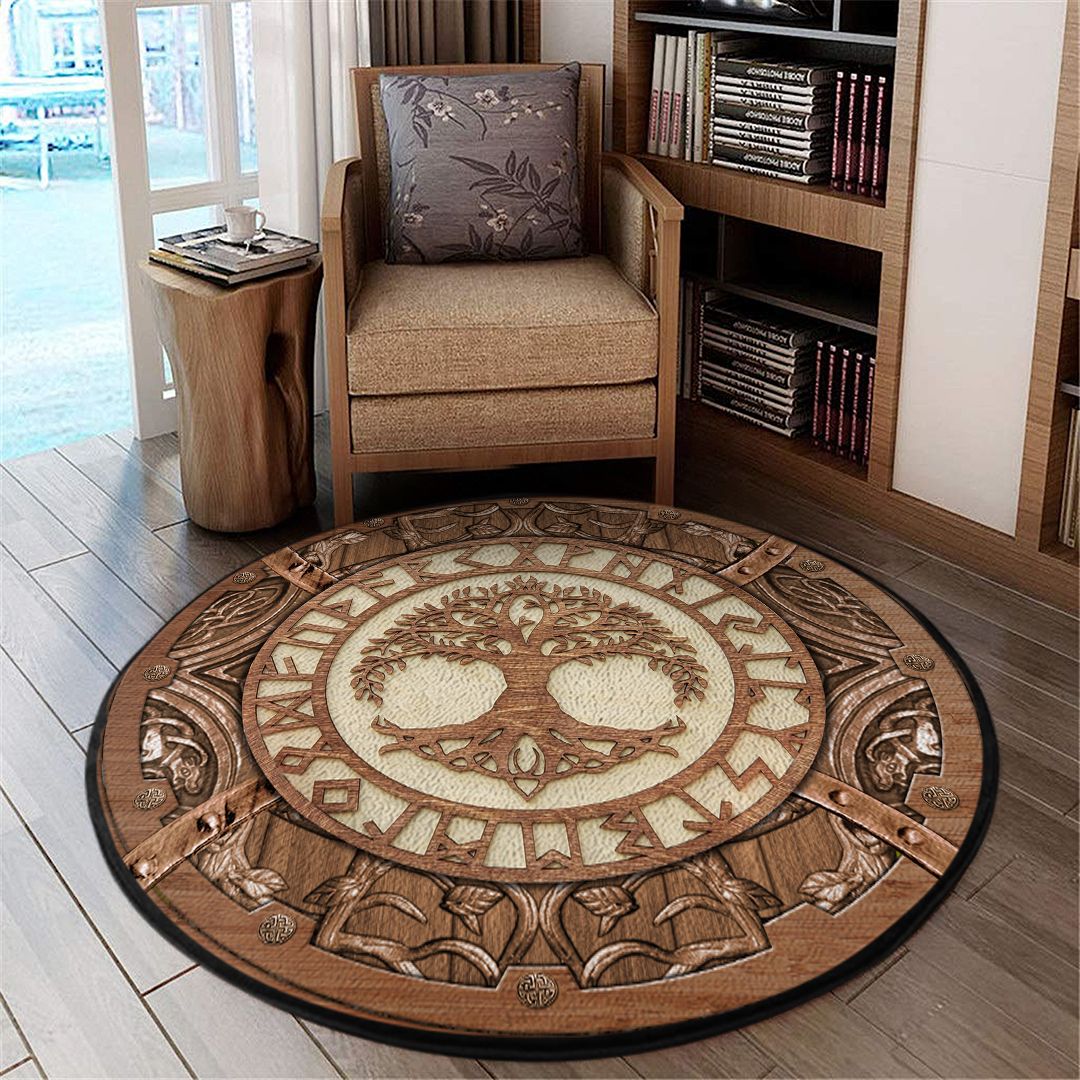 Viking Yggdrasil Round Rug