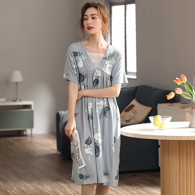 Summer Women cotton night gown night Dressing nightshirts women sleepwear Plus oversized night dress lingerie pajamas dormir de alx