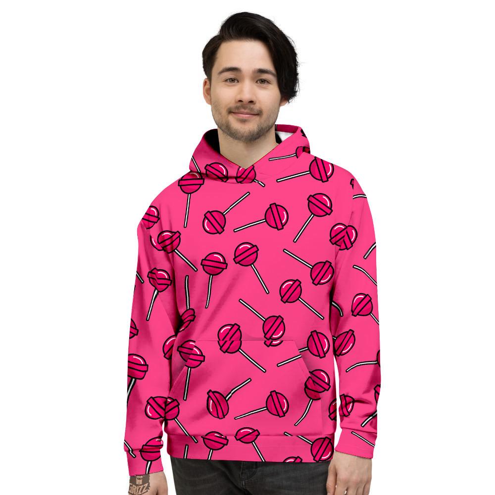 Lollipop Candy Pink Print Pattern Men’S Hoodie