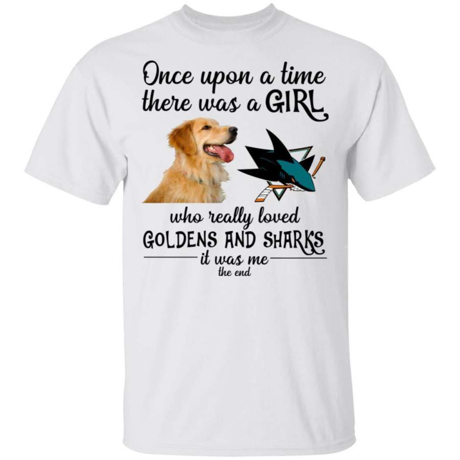 A Girl Really Loved San Jose Sharks And Golden Dog Shirt HT209