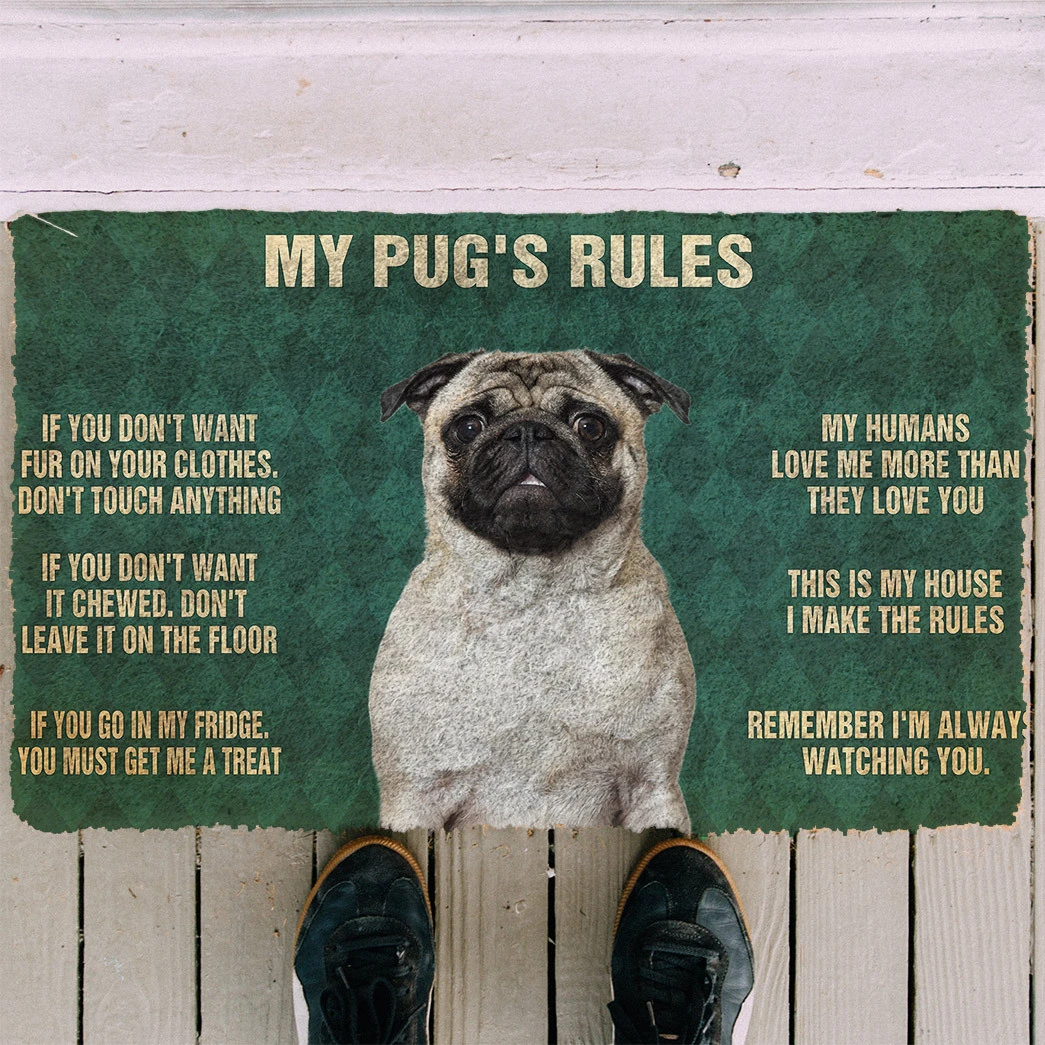 3D Pug’S Rules Doormat