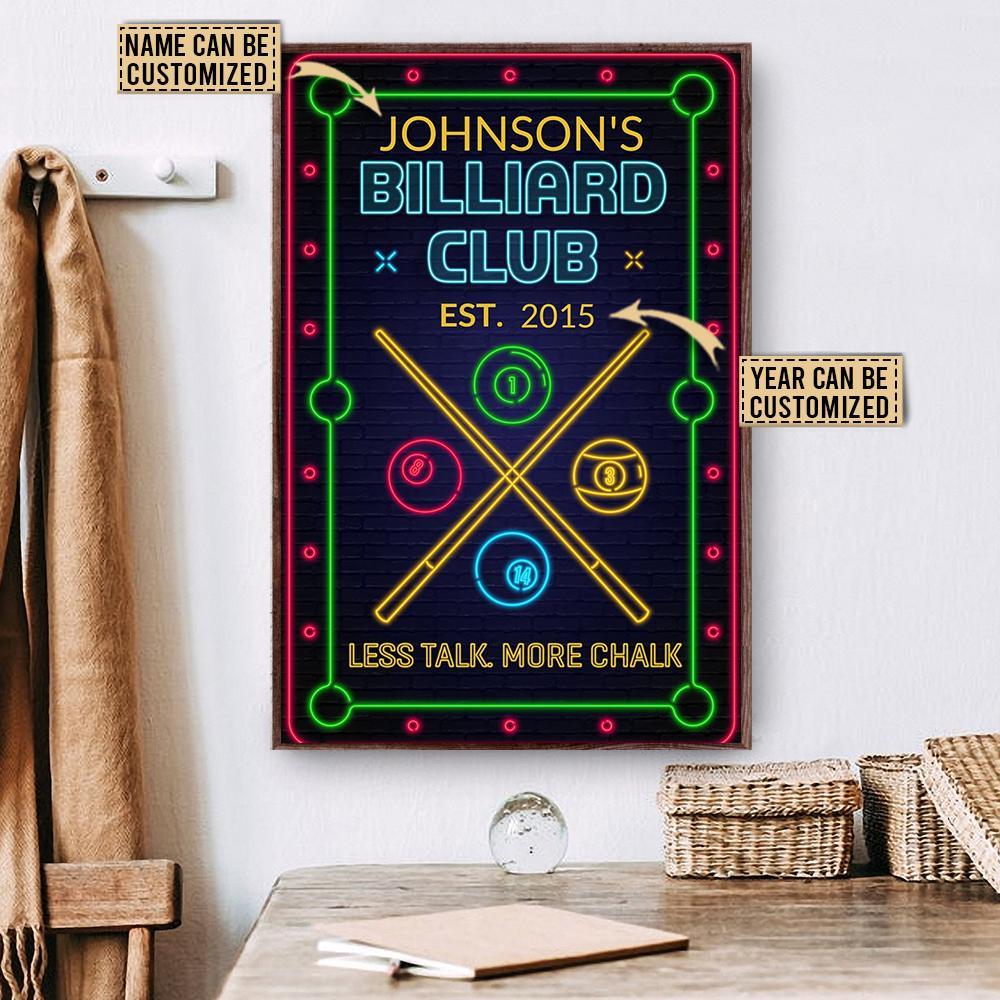 Aeticon Gifts Personalized Billiard Club Neo Less Talk Canvas Mom Dad Gift Home Decor