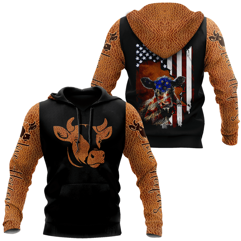 Cow Black Tan Cool 3D Printed Sublimation Hoodie Hooded Sweatshirt Comfy Soft And Warm For Men Women S to 5XL CTC1301592