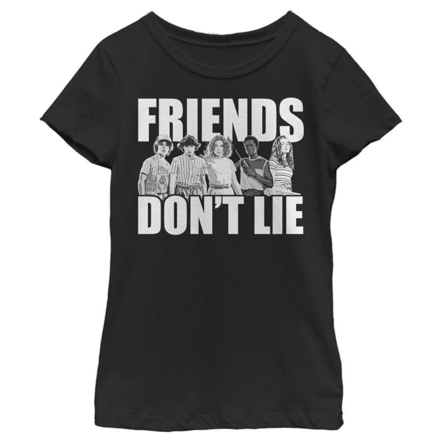 Stranger Things Girl’s Friends Don’t Lie Character Pose  T Shirt