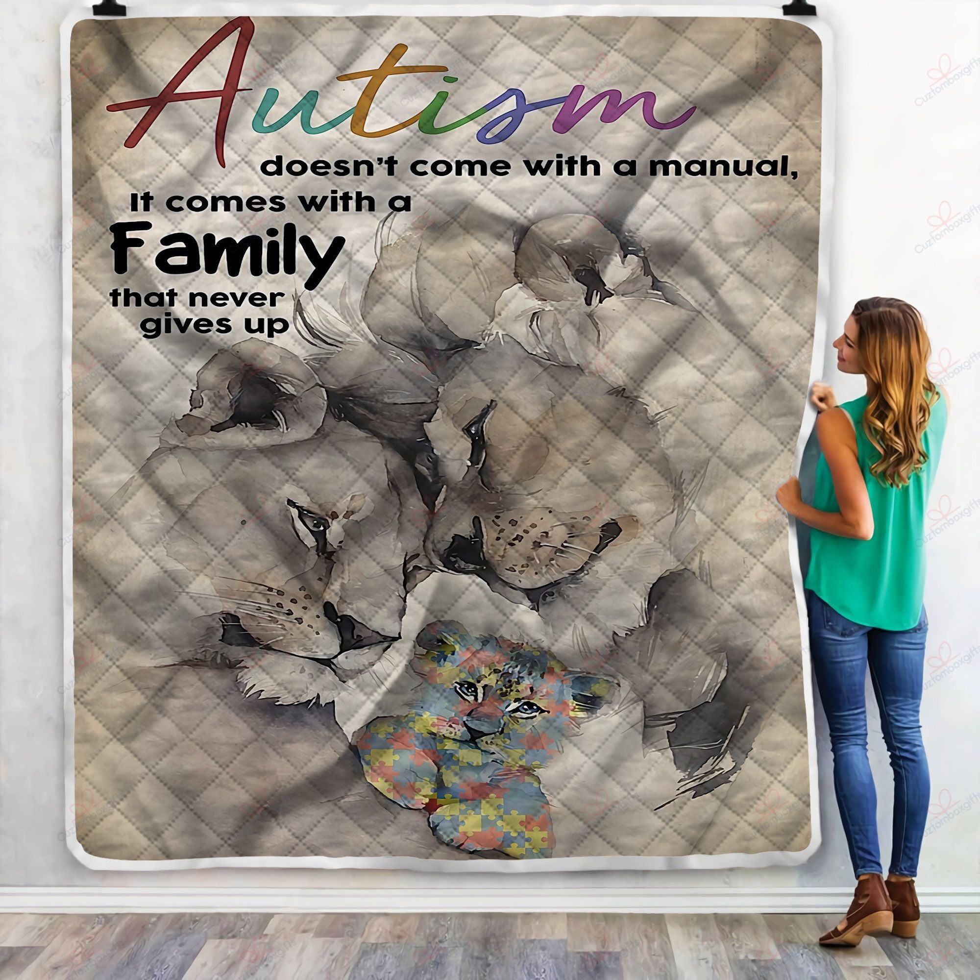 Autism Doesn’t Come With A Manual Lion GS-KL1508 Fleece Blanket