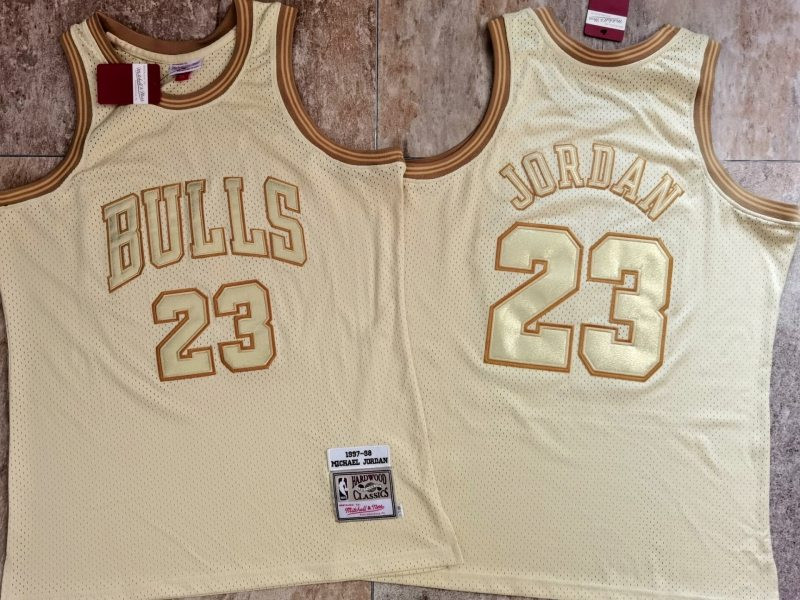 Chicago Bulls Michael Jordan #23 NBA 2020 Gold Jersey