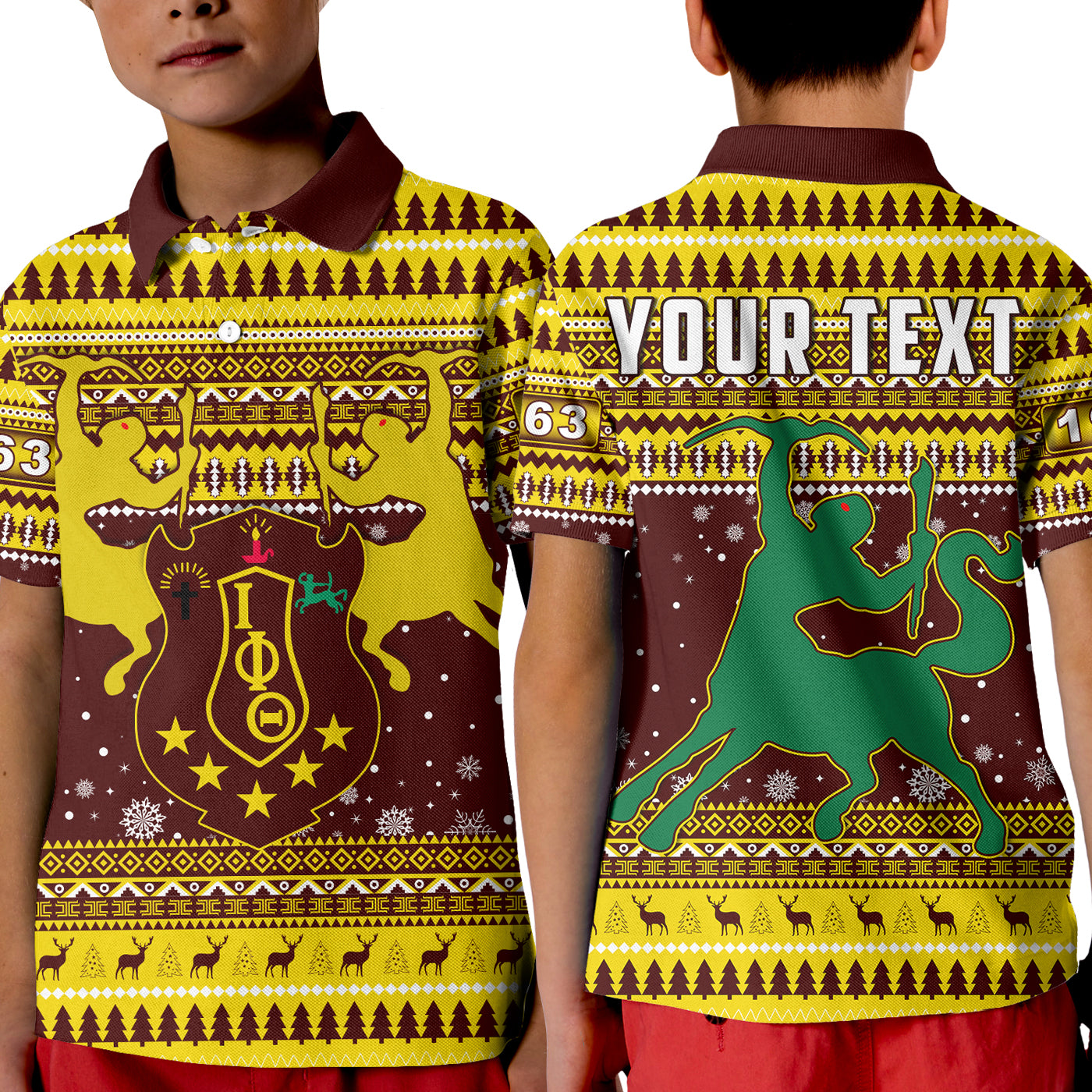 (Custom Personalised) Iota Phi Theta Christmas Polo Shirt Kid African Pattern Lt13