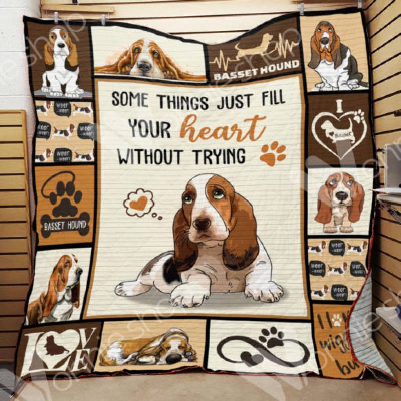 Basset Hound Dog Blanket NOV2104 90O47