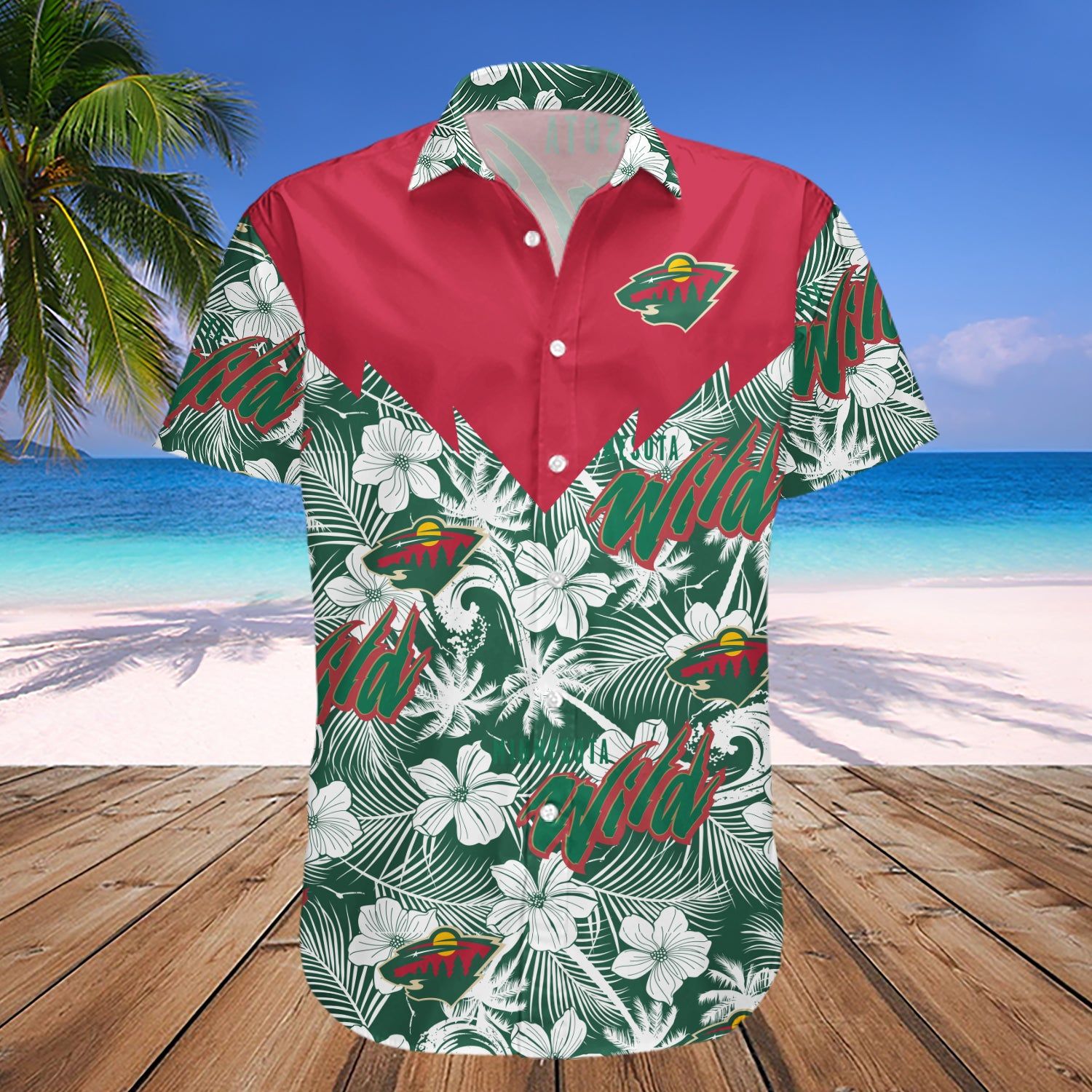 Minnesota Wild Hawaii Shirt Tropical Seamless- Nhl