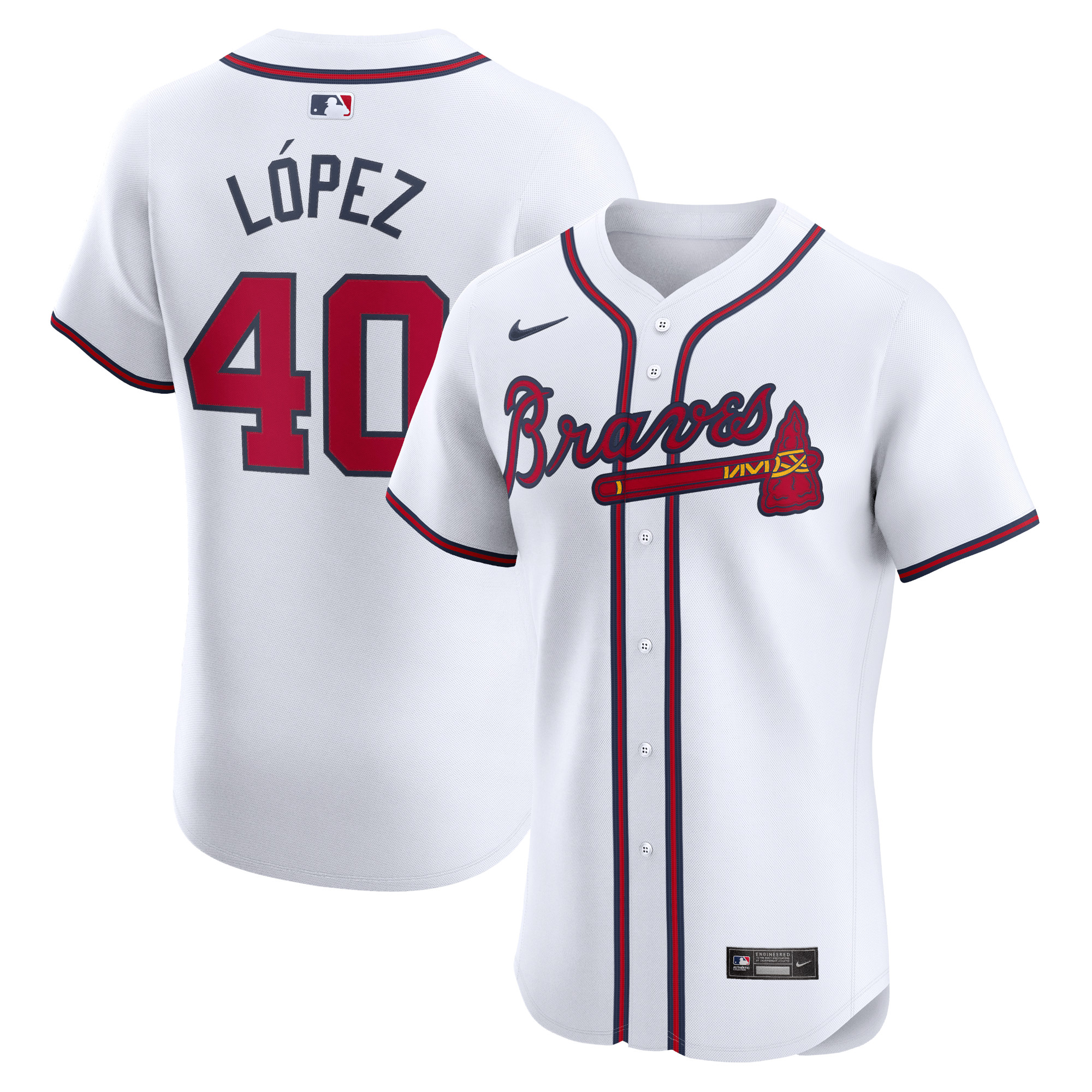 Reynaldo Lopez Atlanta Braves Home Elite Player Jersey – White