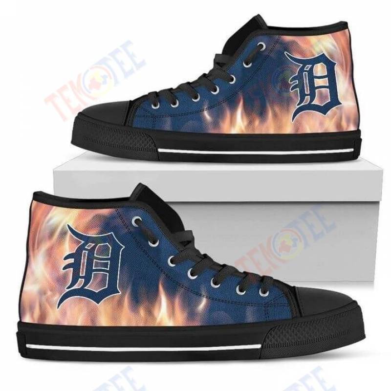 Mens Womens Fighting Like Fire Detroit Tigers High Top Shoes TMT602