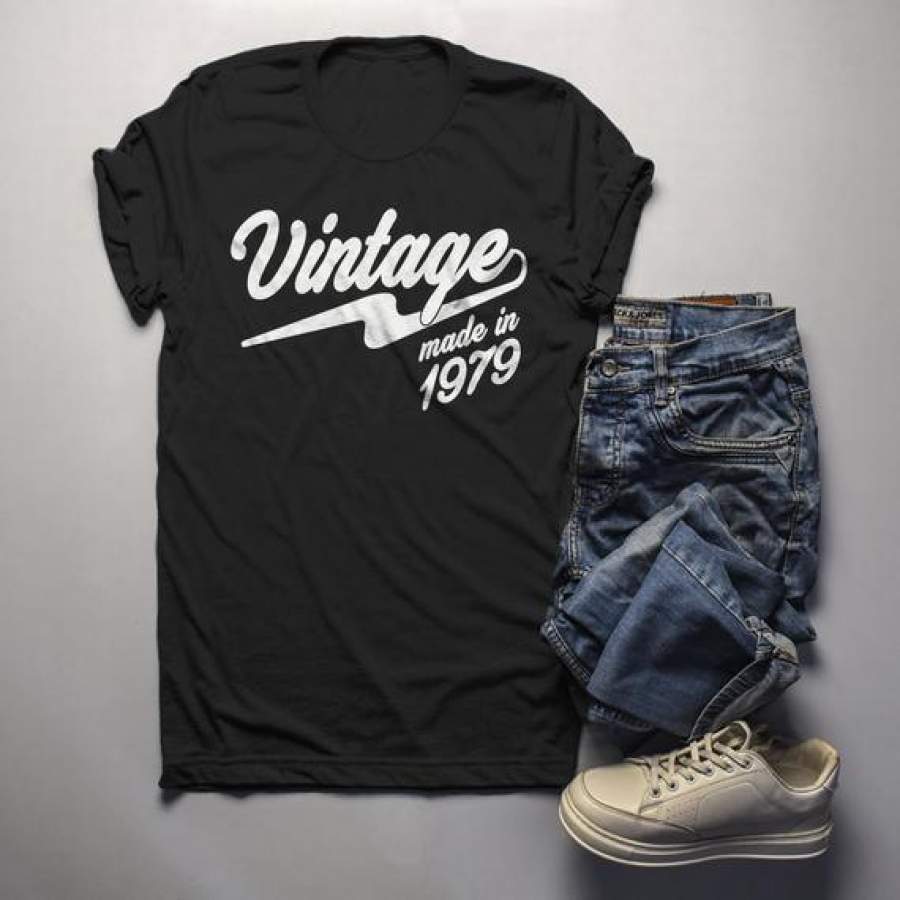 Men’s Vintage T Shirt 1979 Birthday Made In Shirt 40th Birthday Tee Retro Gift Idea Vintage Tee