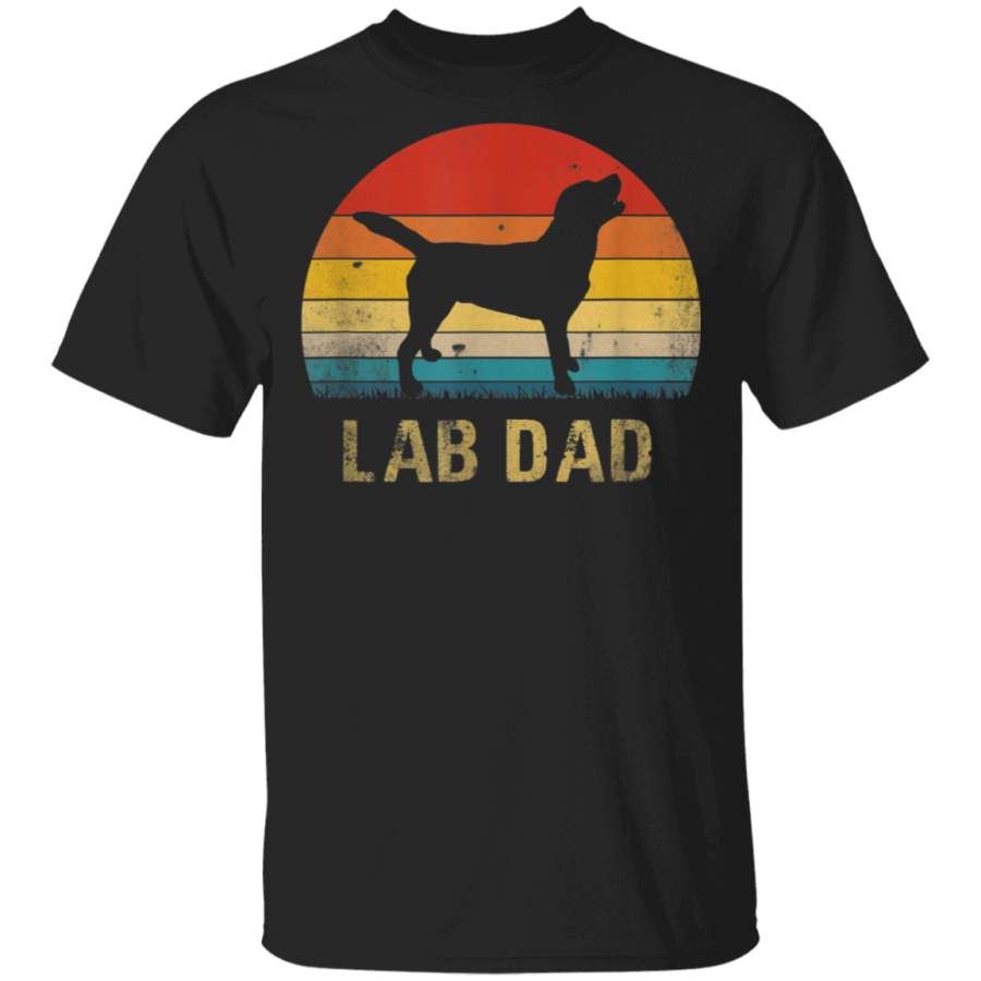 Mens Vintage Lab Dad Funny Labrador Retriever Dog Dad TShirt