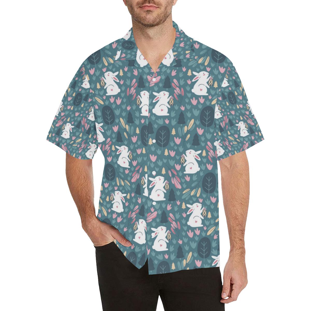 Cute rabbit pattern Men’s All Over Print Hawaiian Shirt