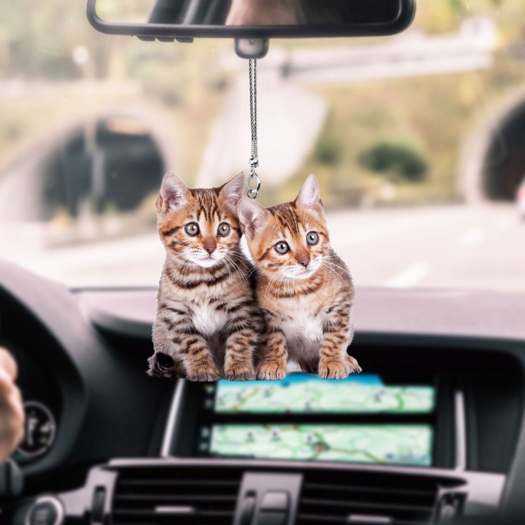 Waybackapparel Cat Couple Kitten Car Hanging Ornament