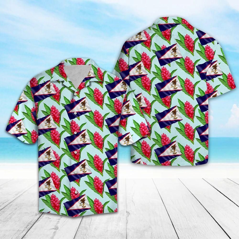 American Samoa Paogo Flower Aloha Hawaiian Shirt Colorful Short Sleeve Summer Beach Casual Shirt For Men And Women