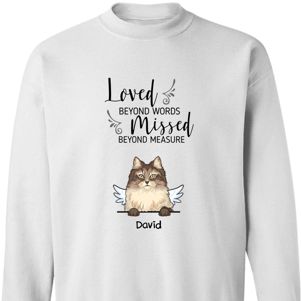 Loved Beyond Words, Personalized Cat Memorial Sweatshirt – Trending Personalized