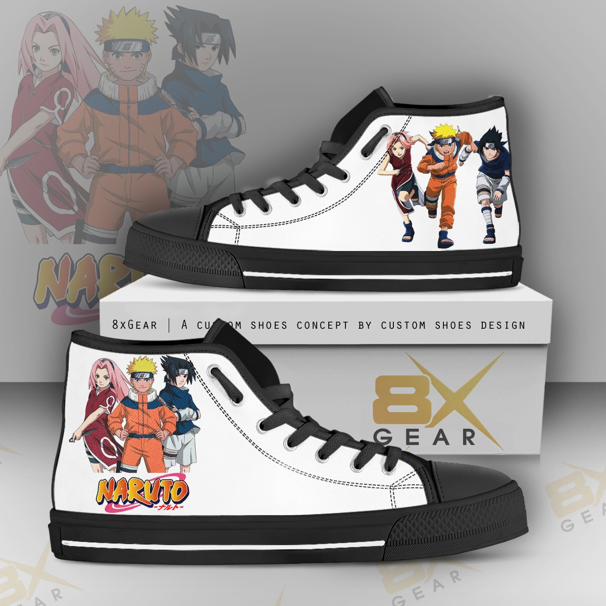 Naruto Hi Top Sneakers The Young Generation Anime Shoes Costume Gift