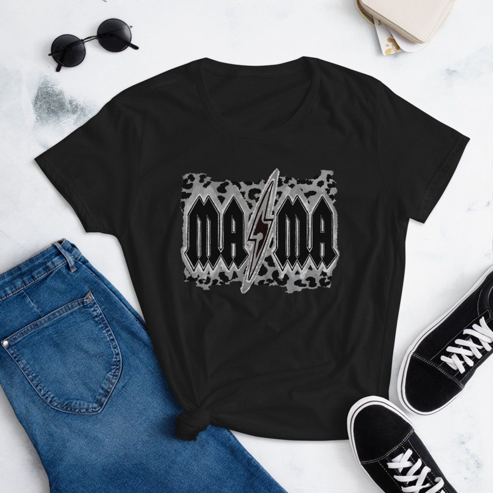 Acdc Mama Shirt 90S Acdc Shirt Vintage 80S Acdc Shirt Leopard Mama Acdc Leopard Shirt 90S Rock Acdc T Shirt Mama Gift New Mom Shirt