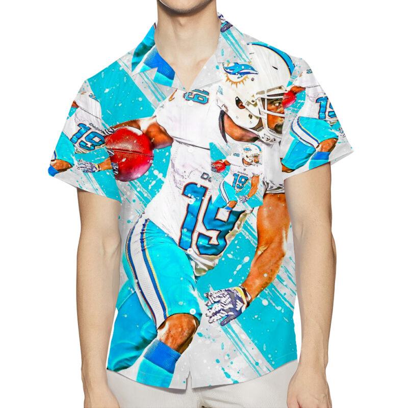 Miami Dolphins Jakeem Grant1 3D All Over Print Summer Beach Hawaiian Shirt With Pocket