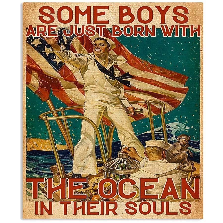MP0411 – Sailor – Some boys are just born with the ocean in their souls – Poster