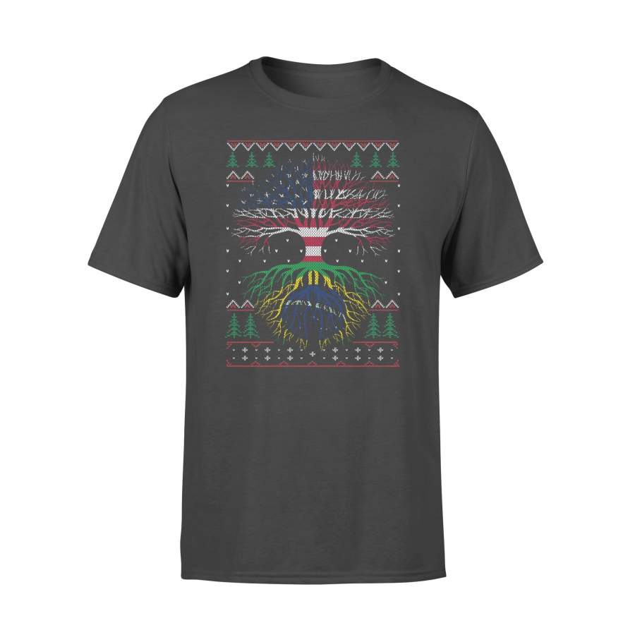 Brazilian Roots American US Grown Flag Ugly Christmas – Standard T-shirt