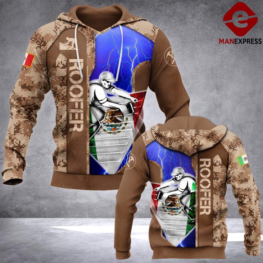 Tt Camo Mexican Roofer  Man  All-over print unisex pullover hoodie