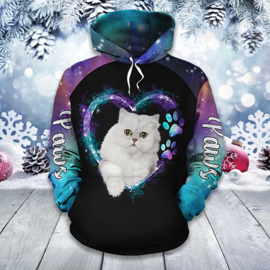 White British Shorthair Cat Paws Heart 3D Printed All Over Hoodie Legging Cat Shirts Cats Funny Tshirt