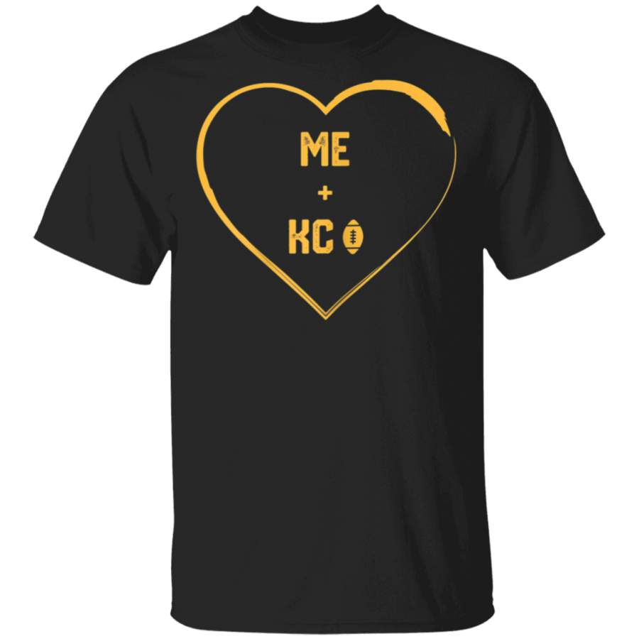 Womens Cute Me Plus Kansas City Football Heart TShirt