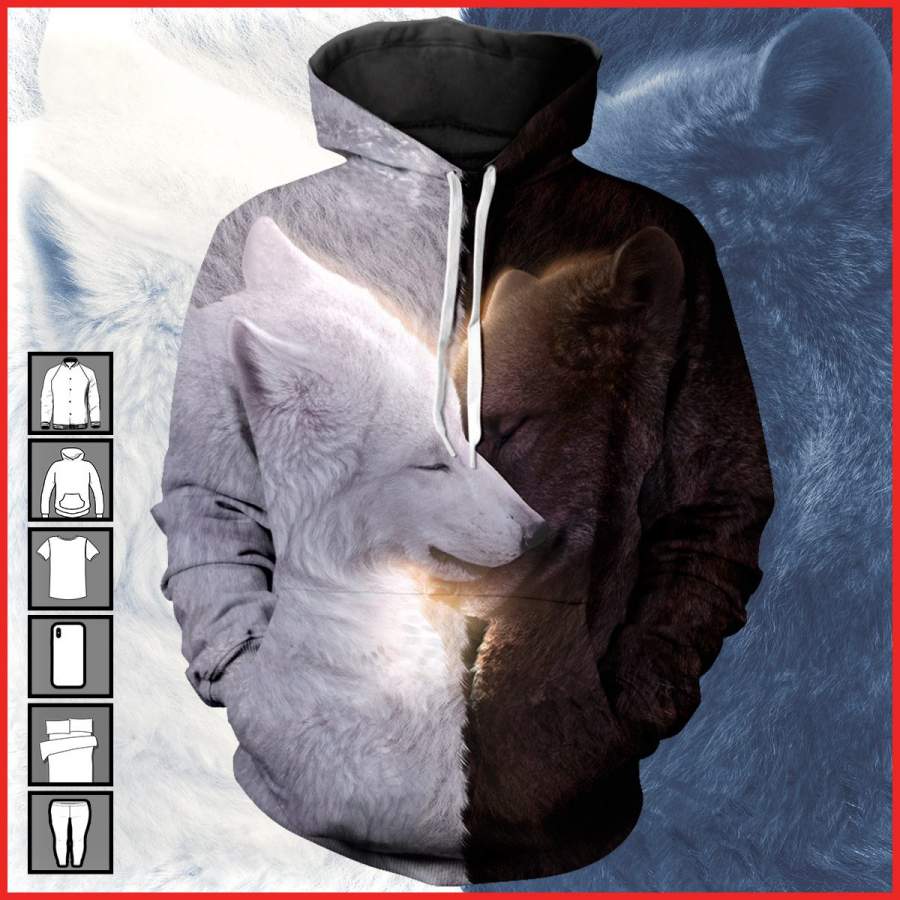 3D All Over Print Beautiful wolf Hoodie