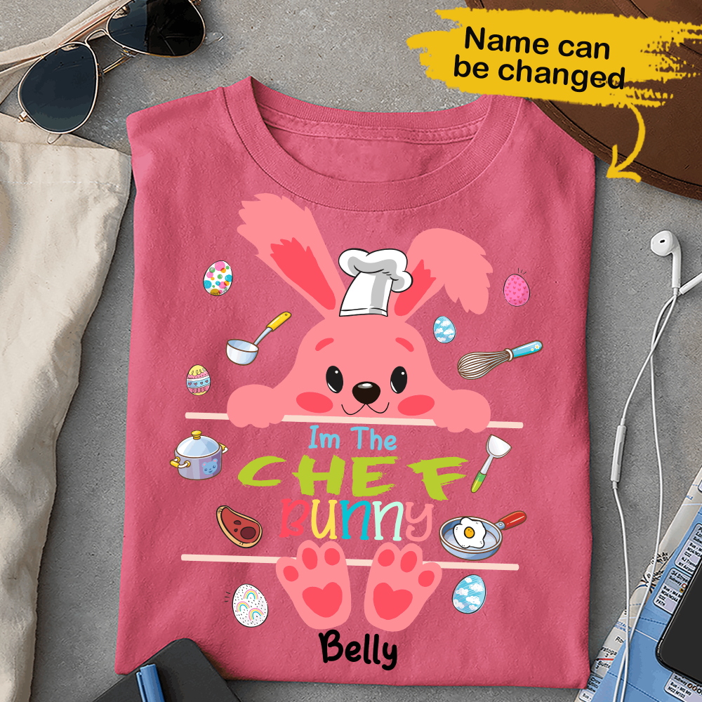 Chef Easter Day Bunny Eggs Custom Name Personalized T-shirt Holiday Gift For Family & Friends