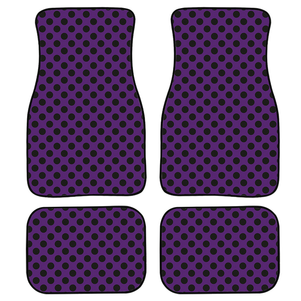 Purple Halloween Pattern Print Front And Back Car Floor Mats, Front Car Mat