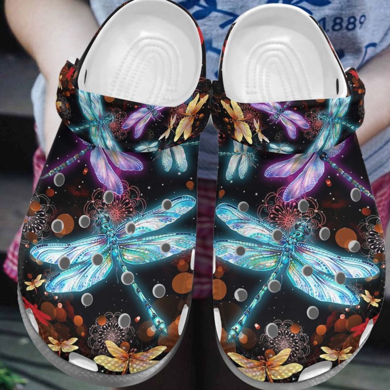 Dragonfly Twinkle Galaxy Shoes – Dragonfly Boho Croc Clogs Shoes Gift Women Mother Day