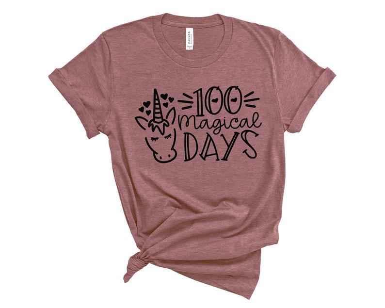 100 Magical Days Shirts, 100Th Magical Days Shirts, Unicorn Shirts, 100Th Day Of School Celebration, Girls 100 Days Of School T-Shirt