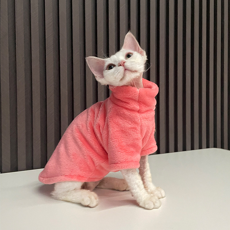 2022 New Hairless Cat Sweater Winter Fashion Thickening Warm Sphynx Clothes Home Comfortable Winter Dog Clothes for Small Dogs alx