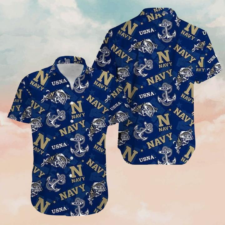 Navy Veteran Us Hawaii Unisex Print Aloha Short Sleeve Casual Shirt Ha100004