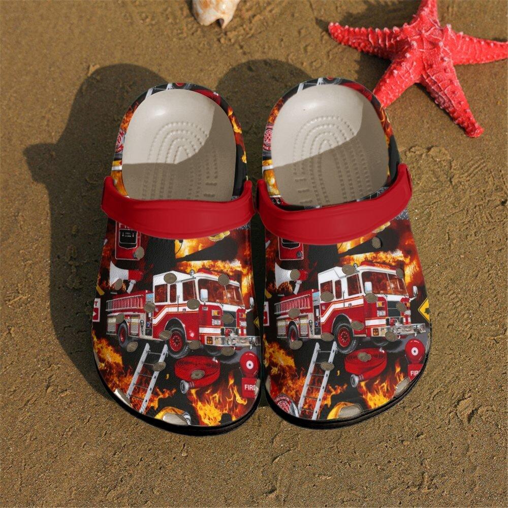 Firefighter Personalized Clog, Custom Name, Text, Color, Number Fashion Style For Women, Men, Kid, Print 3D Brave Firefighter