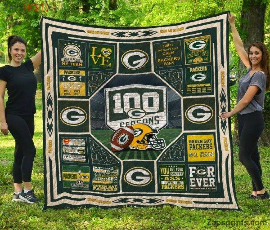 Green Bay Packers 100 Seasons V21 3D Printing Quilt Gift For Fan Football Lovers