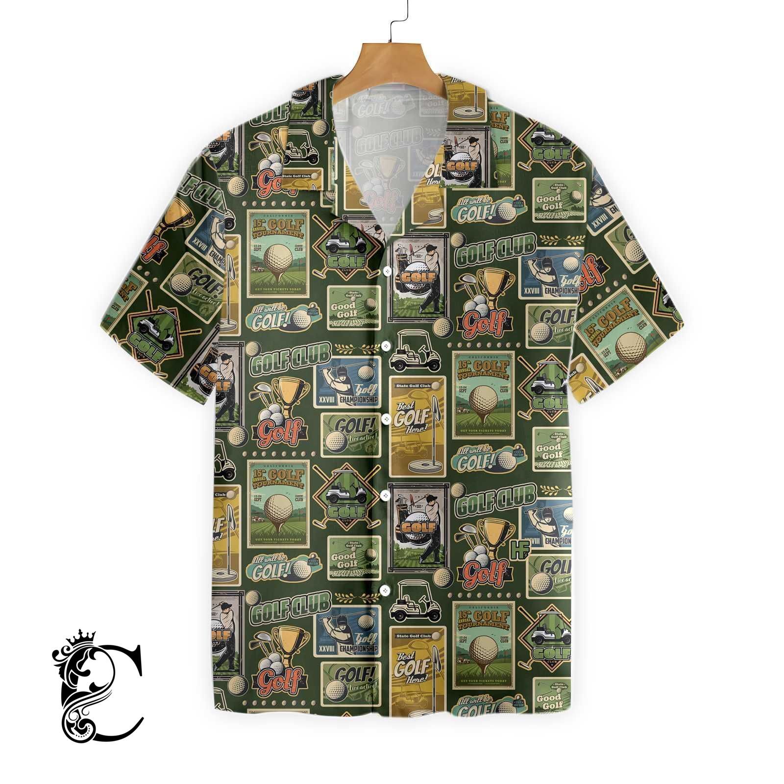 Vintage Card Style Golf Ez20 1201 Hawaiian Shirt