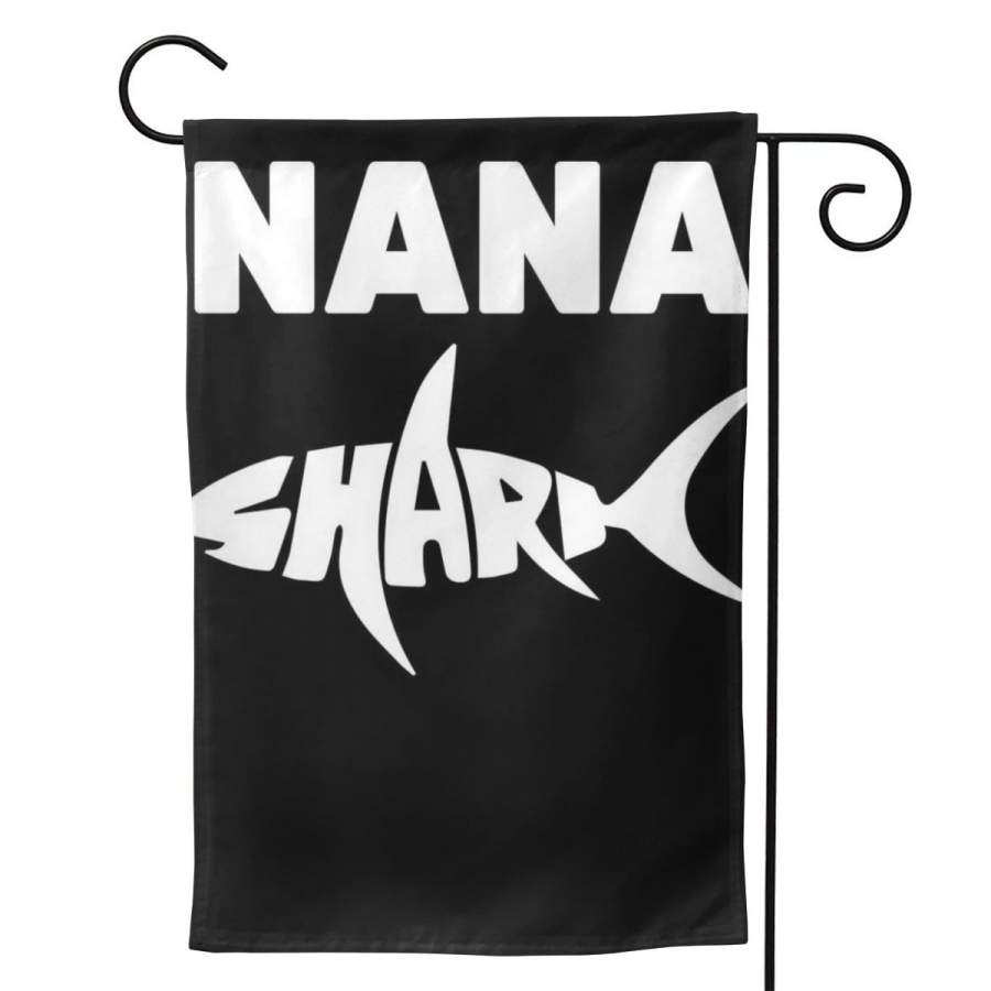 2 Pcs Garden Flag Nana Shark Horizontal Poster 12.5″x18″ -Mothers Day, Birthday Gifts for Mom, Dad, Wife, Husband, Daughters, Grandma, Friends