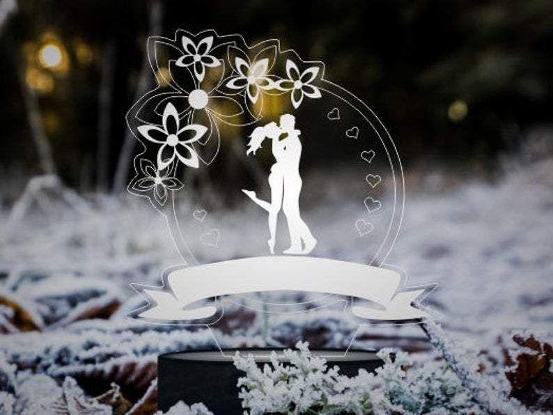 Custom Name Couple In Love Design 3D Illusion Night Light Led Light