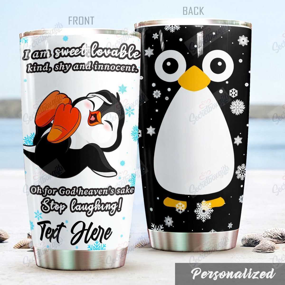 Personalized Penguin Sweet Penguin In Snowflake Nc0710730Cl Stainless Steel Tumbler Customize Name, Text, Number