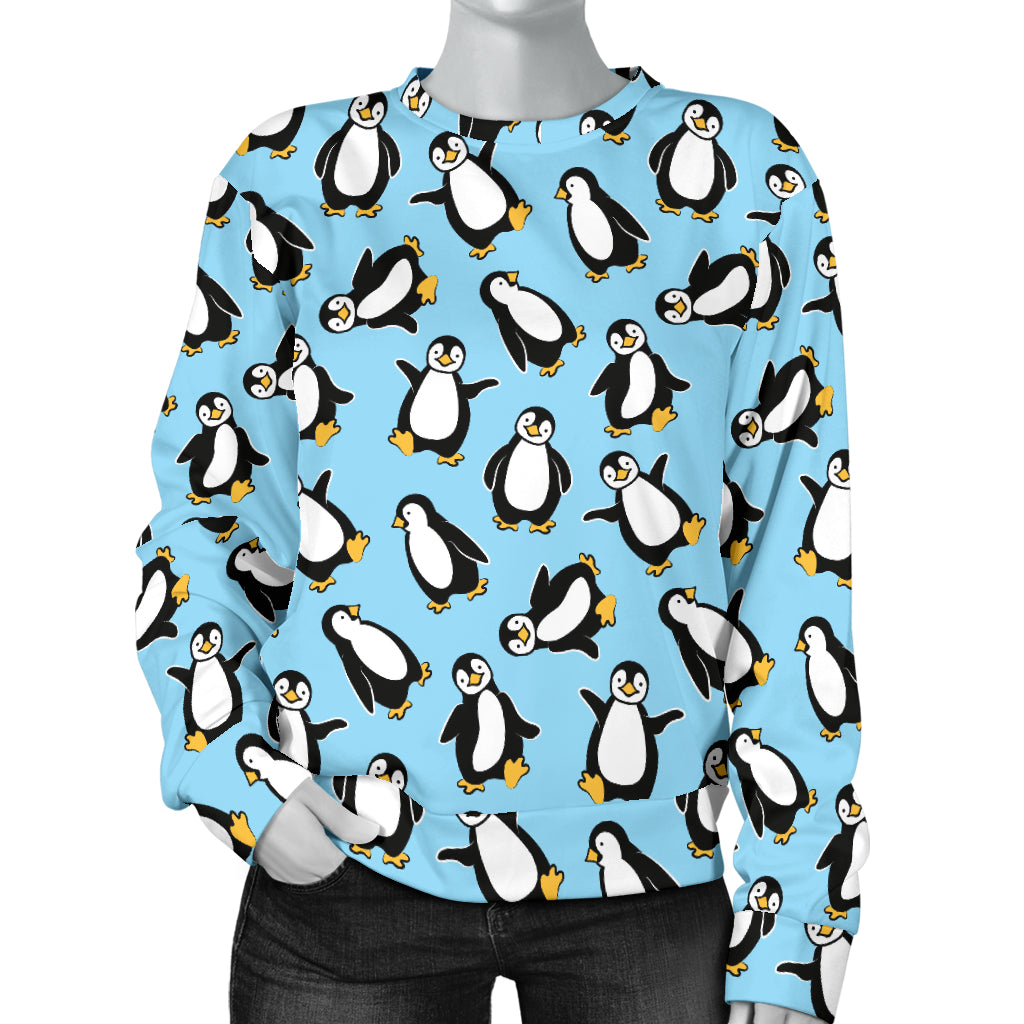 Penguin Happy Print Women Long Sleeve Sweatshirt