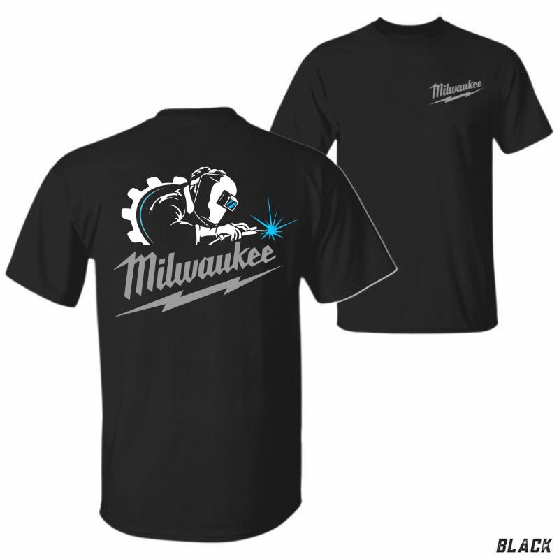 Milwaukee Welding T-Shirt Industrial Welder Graphic Tee, Blue Spark Gear Design, Workwear-Inspired Shirt for Men, Blue Collar Labor Pride Apparel