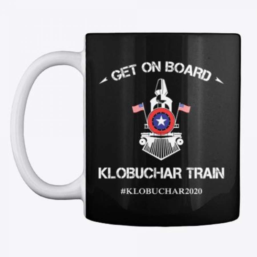 Get On Board Klobuchar Train Vintage Us President White Mug