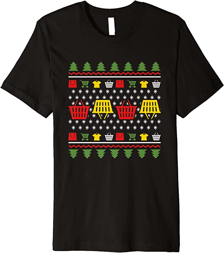 Ugly Christmas Shopping Sale X-Mas Santa Claus New Year Shop Premium T-Shirt